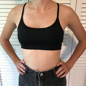 ⭕️SOLD ON DEPOP⭕️ Black Sports Bra with mesh sides
